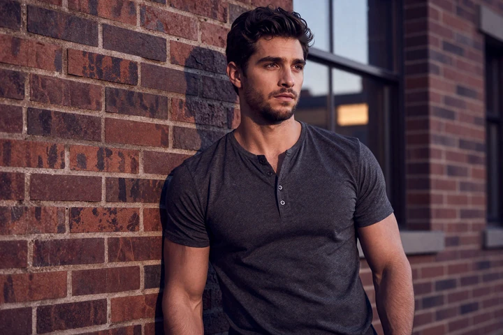 Confident man at dusk illustrating big dick energy concept